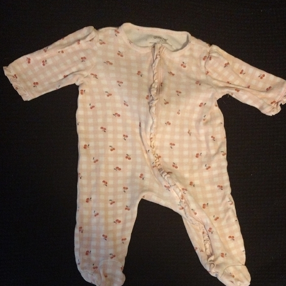 Little Me Pink and Red Footies One Piece - Picture 1 of 1
